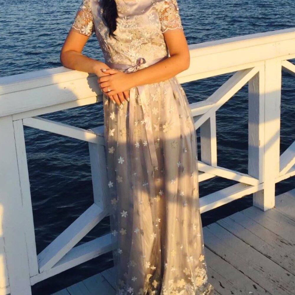 Grey/Silver Tahari ASL Gown